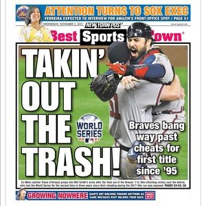 Atlanta Braves 2021 World Series Champions Beat Astros MLB Baseball Newspaper